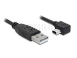 Kabel Usb Mini(M) Kątowy Prawo->Usb-A(M) 2.0 3m Czarny Delock