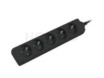 POWER STRIP LANBERG 3M BLACK 5 SOCKETS FRENCH QUALITY-GRADE COPPER CABLE