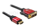 HDMI(M)->DVI-D(M)(18+1) CABLE 5M BLACK DUAL LINK GOLD PLATED DELOCK