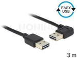 Kabel Usb-A M/M 2.0 3m Easy-Usb Kątowy Lewo/Prawo Delock