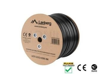 OUTDOOR LAN CABLE FTP CAT.5E 305M SOLID CU BLACK FLUKE PASSED LANBERG