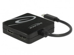 USB-C(M)->HDMI(F)/VGA(F)/DVI-D(F)(24+5)/DISPLAYPORT ADAPTER ON CABLE 10CM BLACK DELOCK