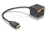 DELOCK ADAPTER HDMI MALE TO HDMI + DVI25 FEMALE