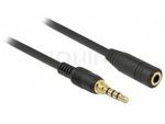 EXTENSION CABLE MINIJACK 3.5MM M/F 4 PIN 0.5M BLACK FOR IPHONE DELOCK