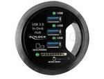 Hub Usb 3.0 Delock 3-Porty Do Montażu W Blacie Biurka Śr. 60mm Aktywny+Zasilacz