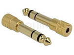 Adapter Jack Stereo(M) 6.35mm->Jack Stereo Mini(F) 3.5mm Metalowy Delock