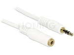 EXTENSION CABLE AUDIO MINIJACK 3.5MM M/F 3 PIN 1M WHITE DELOCK