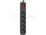 SURGE PROTECTOR ARMAC R5 BLACK 3M 5X TYPE E STRAIGHT INPUT PLUG