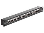 PATCH PANEL 24 PORT 1U 19” KAT.6 BLACK DELOCK