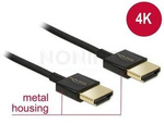HDMI M/M V2.0 CABLE 1.5M 4K 60HZ 3D BLACK SLIM PREMIUM DELOCK