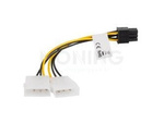 Kabel Zasilający Wewnętrzny Hdd 2x Molex(M/F) 3 Pin->Btx 6 Pin Psu 15cm Lanberg