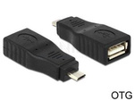 Adapter Usb Micro(M) 2.0->Usb-A(F) Otg Czarny Delock