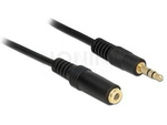 Przedłużacz Audio Minijack 3.5mm M/F 3 Pin 1m Czarny Delock