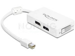 DELOCK ADAPTER MINI DISPLAYPORT 1.1 MALE > DISPLAYPORT / HDMI / DVI FEMALE PASSIVE WHITE