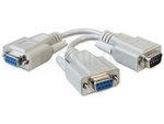 DELOCK ADAPTER SERIAL SUB-D9 MALE > 2 X FEMALE 17 CM