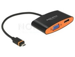 DELOCK ADAPTER SLIMPORT / MYDP MALE > HDMI / VGA FEMALE + MICRO USB FEMALE