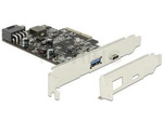 Karta Pci Express X4->Usb 3.1 1-Port+Usb Type-C 3.1+Power Delivery (93w) Delock