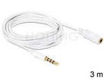EXTENSION CABLE MINIJACK M/F 4 PIN FOR IPHONE 3M DELOCK