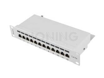 PATCH PANEL 12PORT 1U 10" CAT.5E SHIELDED GREY LANBERG
