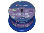 DVD+R VERBATIM 8.5GB X8 DOUBLE LAYER (50 CAKE)