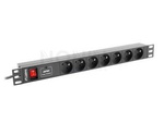 POWER DISTRIBUTION UNIT (PDU) 19" LANBERG 1U 10A 7 SOCKETS 2M BLACK