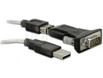 Adapter Usb-A(M) 2.0->Serial 9pin Db9 (Com)(M) Na Kablu 80cm Czarny Delock