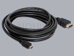 HDMI(M)->HDMI MICRO(M) V1.4 CABLE 3M 4K BLACK DELOCK