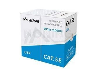 LAN CABLE UTP CAT.5E 305M SOLID CCA GREY LANBERG