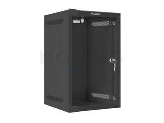 Szafa Instalacyjna Rack Wisząca 10" 9u 280x310 Czarna Drzwi Szklane Lanberg (Flat Pack)