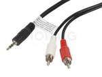 MINIJACK 3.5MM(M) 3 PIN->2X RCA (CINCH)(M) CABLE 1.5M LANBERG