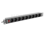 Listwa Zasilająca Rack Pdu 19" Lanberg 1u 16a 3m 9x Schuko Czarna