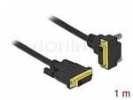 Kabel Dvi-D(M)(24+1)->Dvi-D(M)(24+1) 1m Kątowy Dół Czarny Dual Link Delock