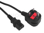 UK MOLDED BS 1363->IEC 320 C14 1.8M POWER CORD BLACK GEMBIRD