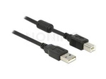 USB-A(M)->USB-B(M) 2.0 CABLE 1M BLACK FERRITE DELOCK