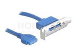 DELOCK SLOT BRACKET USB 3.0 PIN HEADER 19 PIN 1 X INTERNAL > 2 X USB 3.0-A FEMALE EXTERNAL LOW PROFI