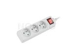 POWER STRIP LANBERG 3M WHITE 3 SOCKETS FRENCH WITH CIRCUIT BREAKER QUALITY-GRADE COPPER CABLE