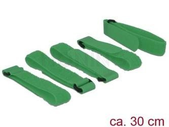Organizer Kabli - Rzep 300x20mm Green 5 Sztuk Delock
