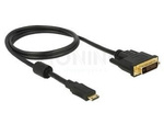 HDMI MINI(M)->DVI-D(M)(24+1) CABLE 1M BLACK DUAL LINK DELOCK
