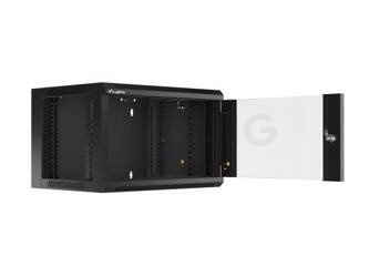 19" WALL-MOUNTED RACK 6U/570X450 DEMOUNTED FAST ASSEMBLING FLAT PACK BLACK LANBERG
