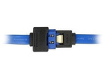 DELOCK EXTENSION CABLE SATA 6 GB/S RECEPTACLE STRAIGHT > SATA PLUG STRAIGHT 10 CM BLUE LATCHTYPE