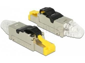 Wtyk Sieciowy Rj45 (8p8c) Delock Kat.8 Ekranowany Montaż Beznarzędziowy (1 Sztuka)