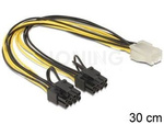 Kabel Rozdzielacz Zasilania Pci Express 6 Pin(F)->2x Pci Express 8 Pin(M) 30cm Delock