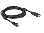 DISPLAYPORT MINI(M) V1.2 WITH SCREW->HDMI(M) CABLE 3M 4K ACTIVE BLACK DELOCK