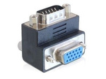 DELOCK ADAPTER VGA MALE / FEMALE 90° ANGLED
