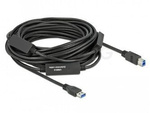 Kabel Usb-A(M)->Usb-B(M) 3.1 Gen 1 15m Aktywny Czarny Delock