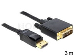 Kabel Displayport(M) V1.2->Dvi-D(M)(24+1) 3m Czarny Dual Link Delock