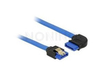 SATA DATA III (6GB/S) F/F CABLE  RIGHT ANGLED 100CM BLUE WITH GOLD CLIPS DELOCK