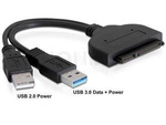 ADAPTER SATA 22 PIN->USB 3.0 AM + USB 2.0 AM POWER ON CABLE 20CM DELOCK