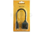 Adapter Dvi-D(M)(24+1) Dual Link->2x Dvi-D(F)(24+1) Dual Link Na Kablu 20cm Czarny Delock