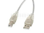 Kabel Usb-A(M)->Usb-B(M) 2.0 5m Przezroczysty Ferryt Lanberg